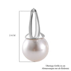 Weiße Muschelkernperle (12 mm) Ohrringe, Nickelfreies Messing
