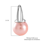 Rosa Muschelkernperle (11-13 mm) Ohrringe, Nickelfreies Messing, silberfarben