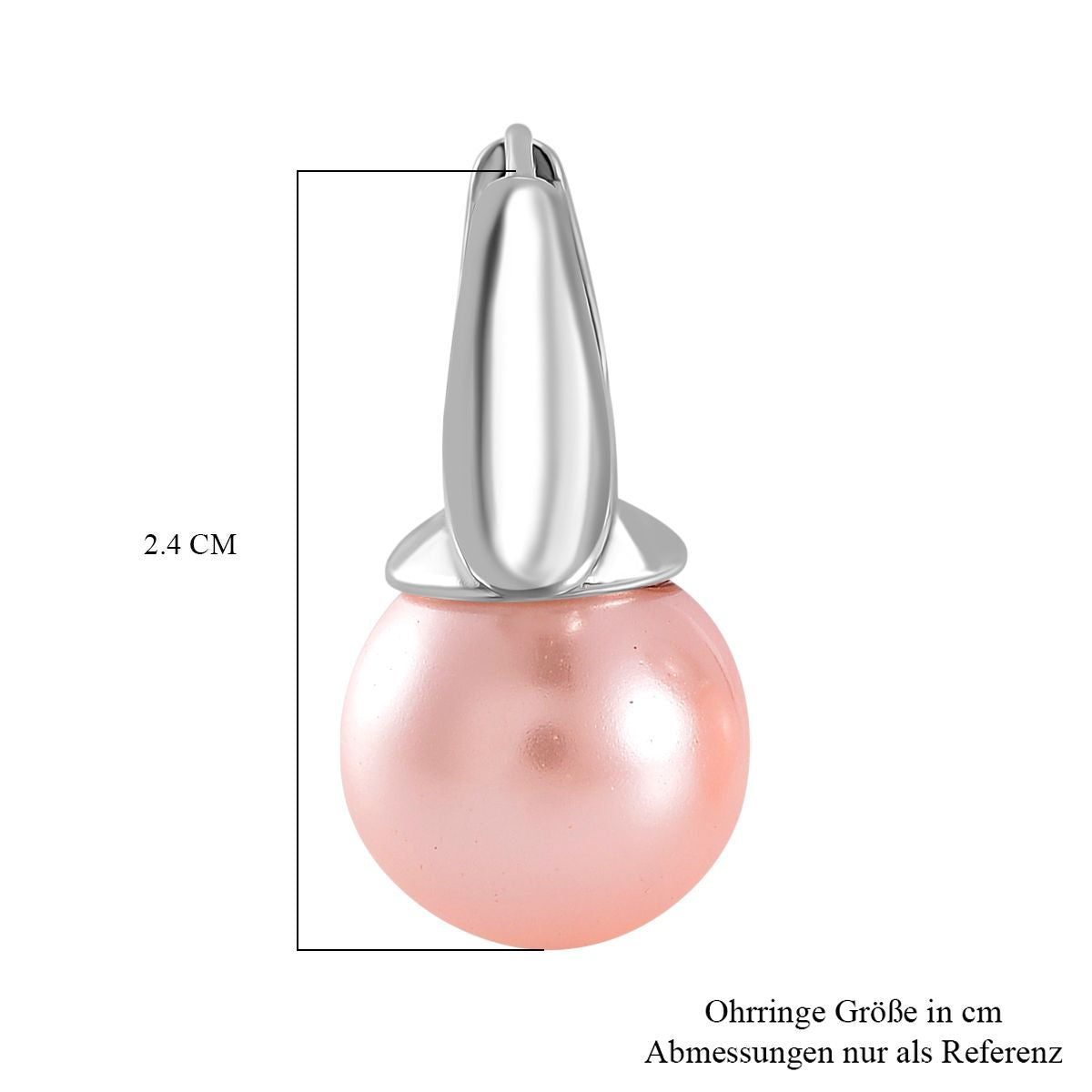 Rosa Muschelkernperle Ohrringe, Messing