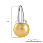 Goldene Muschelkernperle (12 mm) Ohrringe, Nickelfreies Messing