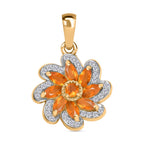 Feuer opal Anhänger 925 Silber vergoldet ca. 0.76 ct