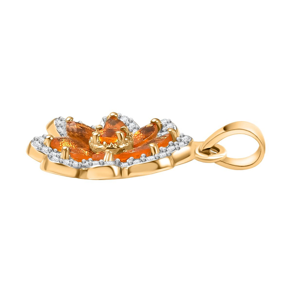 Feuer opal Anhänger 925 Silber vergoldet ca. 0.76 ct