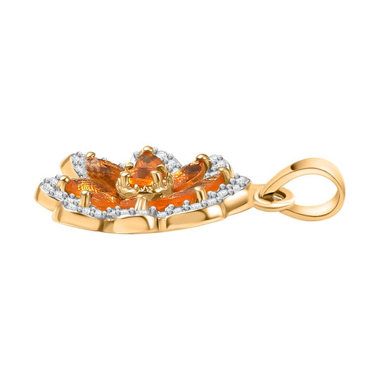 Feuer opal Anhänger 925 Silber vergoldet ca. 0.76 ct