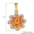 Feuer opal Anhänger 925 Silber vergoldet ca. 0.76 ct