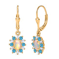 AA Natürliche, äthiopische Welo Opal, Neon Apatit und Moissanit Ohrringe - 1,61 ct.