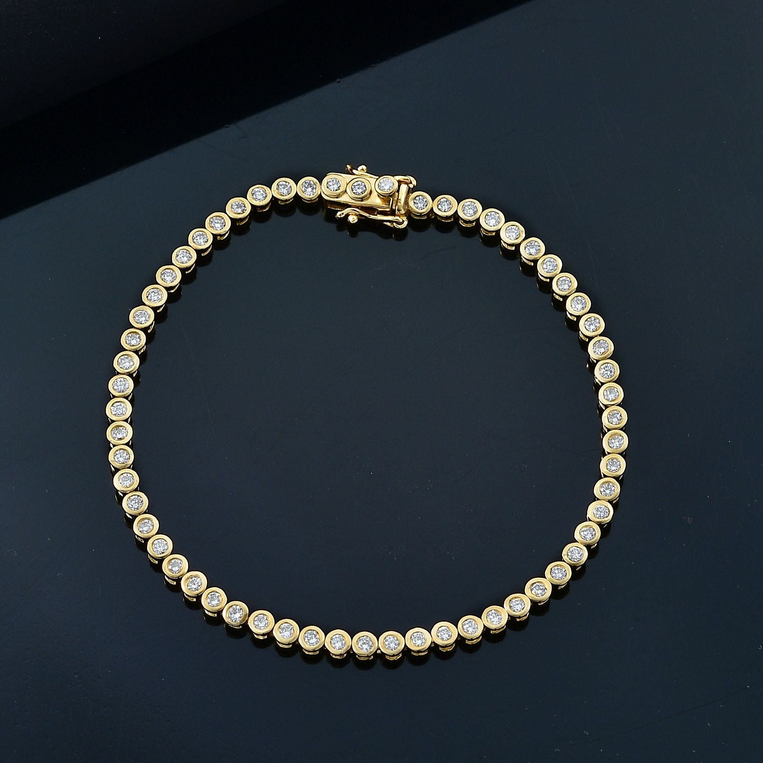 LUXURIANT DIAMOND - Lab Grown Diamant SI-GH SGL zertifiziert Armband ca. 19 cm 925 Silber 750 Gelbgold Vermeil ca. 2.00 ct