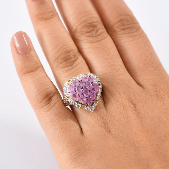 Ilakaka Rosa Saphir (Fissure gefüllt) Ring 925 Silber rhodiniert (Größe 20.00) ca. 4,97 ct