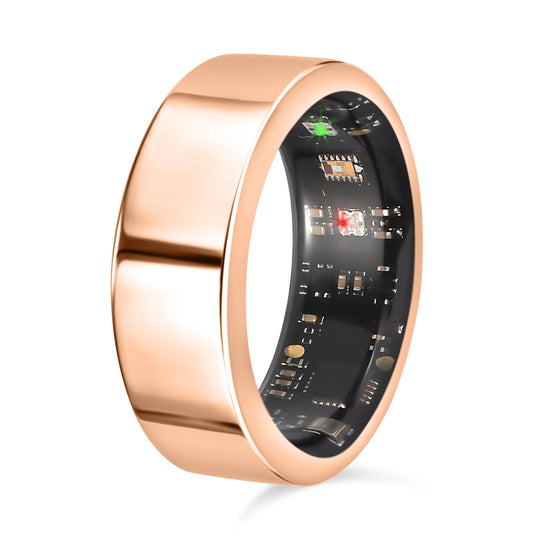 Soul Smart - V1 Smart Ring, Edelstahl, G-Sensor, Herzfrequenzsensor, rosévergoldet, (Größe 21.00)