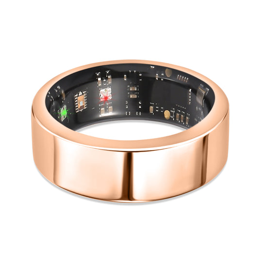 Soul Smart - V1 Smart Ring, Edelstahl, G-Sensor, Herzfrequenzsensor, rosévergoldet, (Größe 21.00)