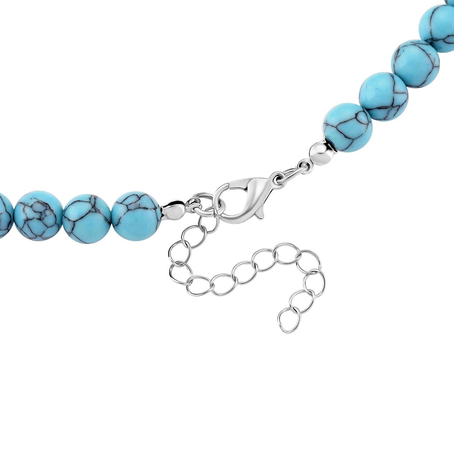 Blaue Howlit Halskette, ca. 45 cm + 5 cm extender, ca. 230.00 ct