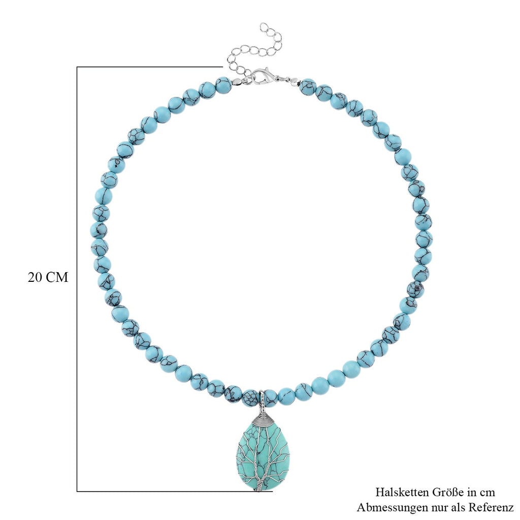 Blaue Howlit Halskette, ca. 45 cm + 5 cm extender, ca. 230.00 ct