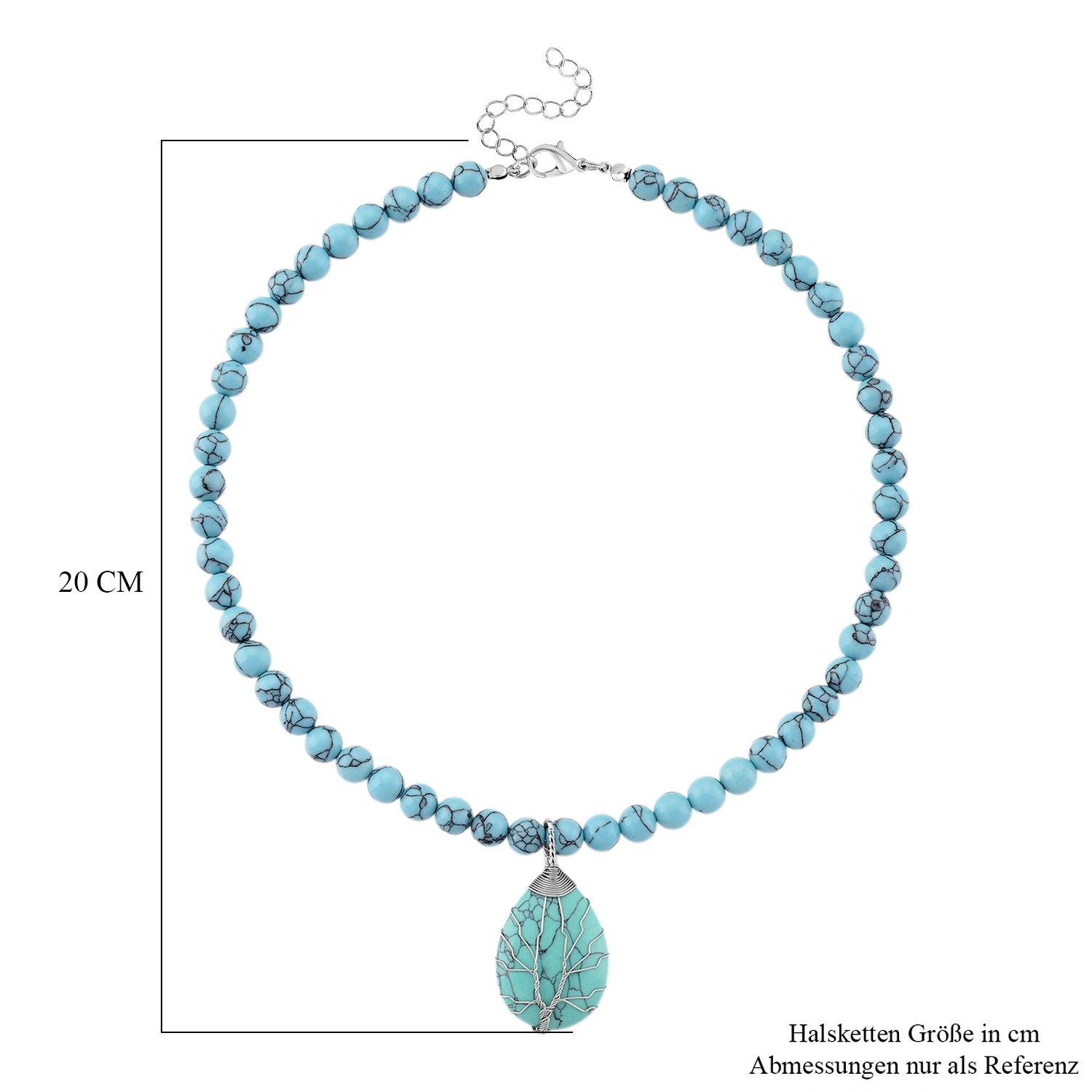 Blaue Howlit Halskette, ca. 45 cm + 5 cm extender, ca. 230.00 ct