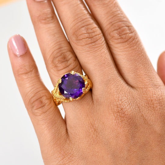 Afrikanischer Amethyst Ring Messing (Größe 20.00) ca. 9,76 ct
