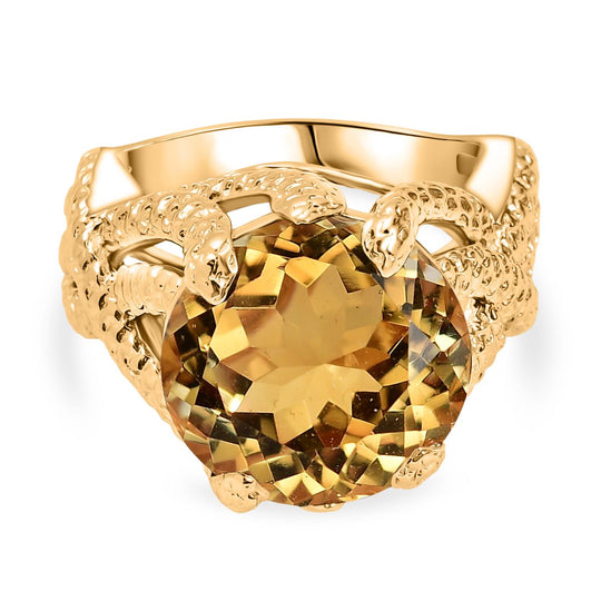 Citrin Ring Messing (Größe 18.00) ca. 10,47 ct