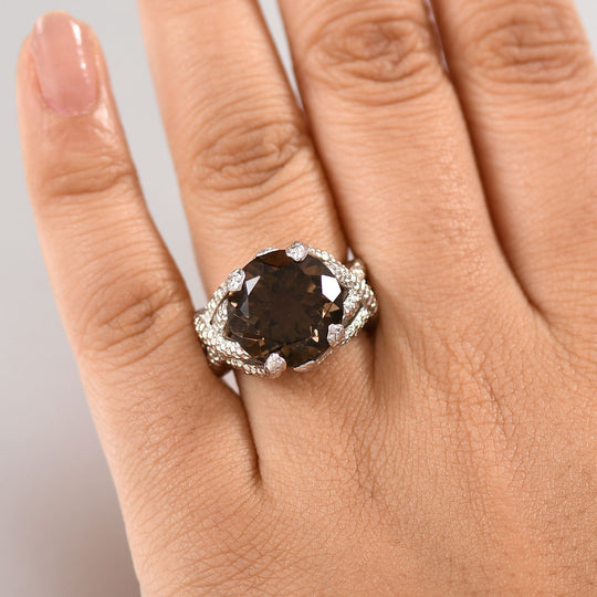 Rauchquarz Ring Messing (Größe 20.00) ca. 9,37 ct