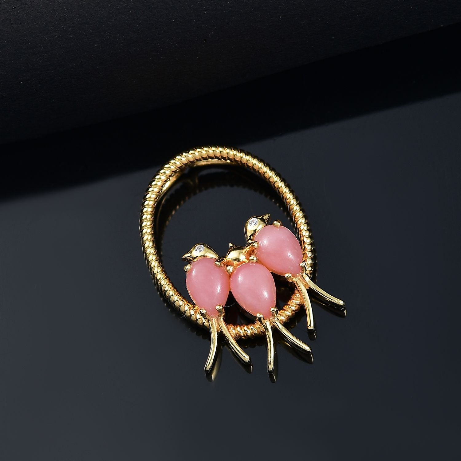 AA Vinicunca-Peruanischer-Opal,, Weißer Zirkon Anhänger 925 Silber 750 Gelb Vergoldet ca. 2,13 ct.