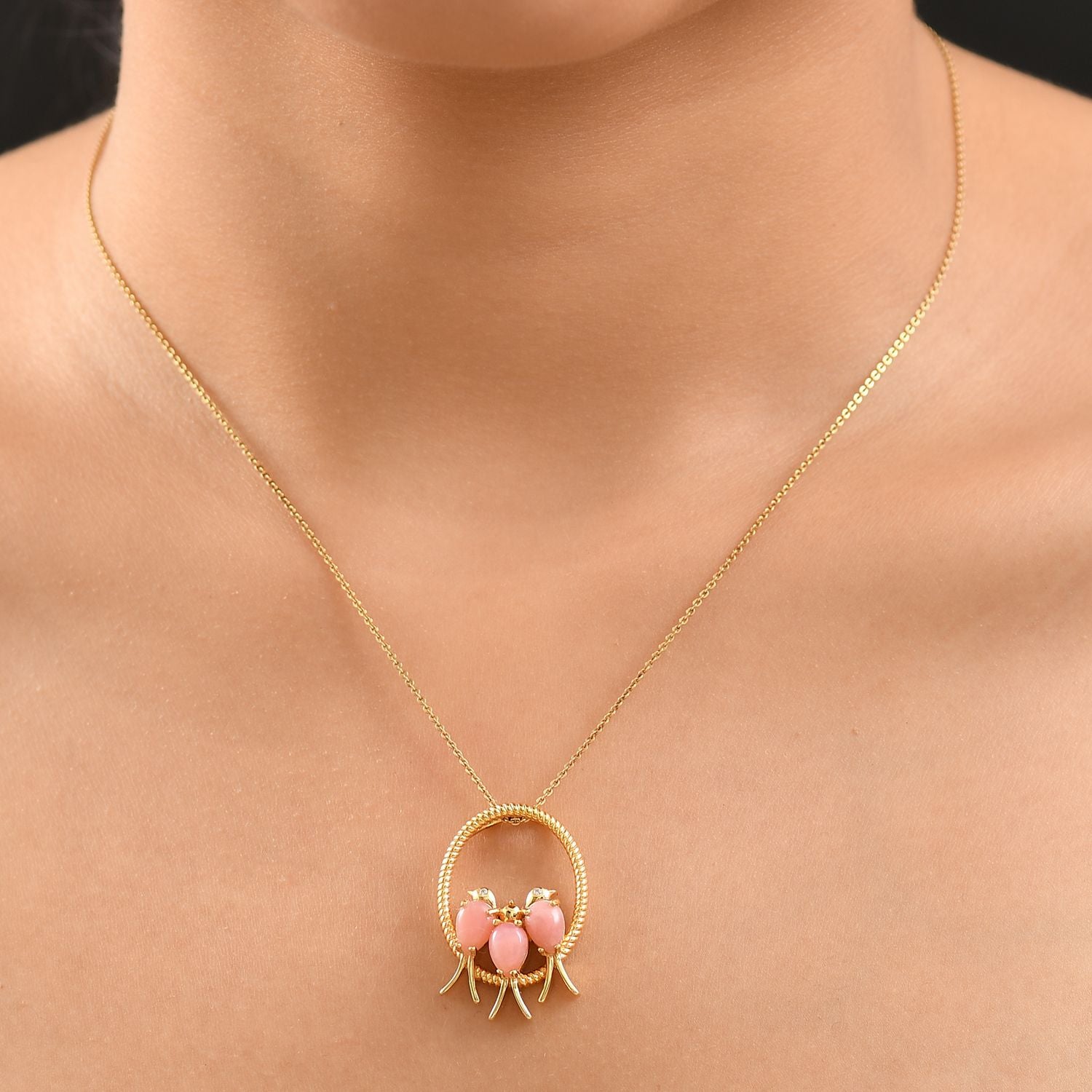 AA Vinicunca-Peruanischer-Opal,, Weißer Zirkon Anhänger 925 Silber 750 Gelb Vergoldet ca. 2,13 ct.