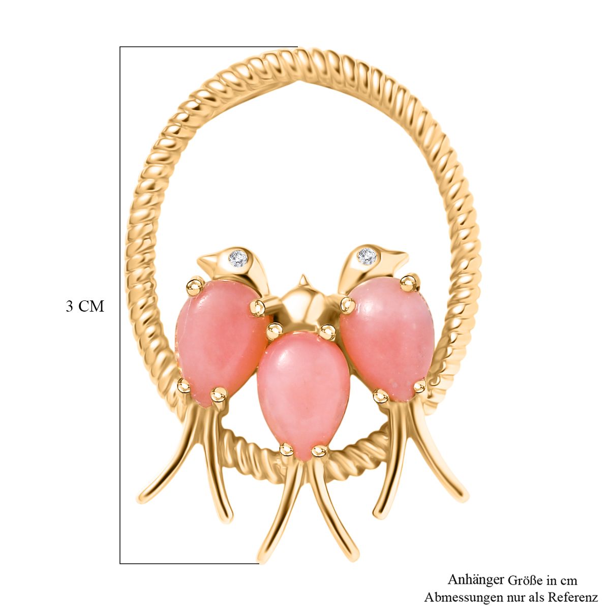 AA Vinicunca-Peruanischer-Opal,, Weißer Zirkon Anhänger 925 Silber 750 Gelb Vergoldet ca. 2,13 ct.
