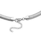 DESIGNER-INSPIRIERT Weißes Kristall Halskette ca. 50 cm + 5 cm extender, Reiner Edelstahl