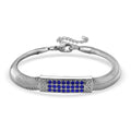 Blaues 19+5 cm Kristallarmband in Silberton