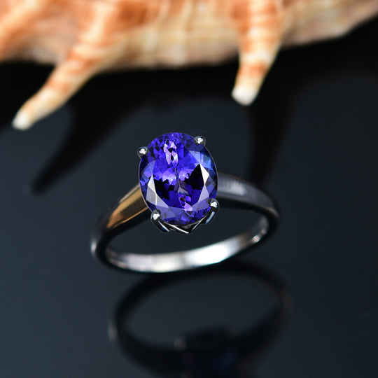 Rhapsody AAAA Tansanit Ring 950 Platin (Größe 20.00) ca. 6,24 ct