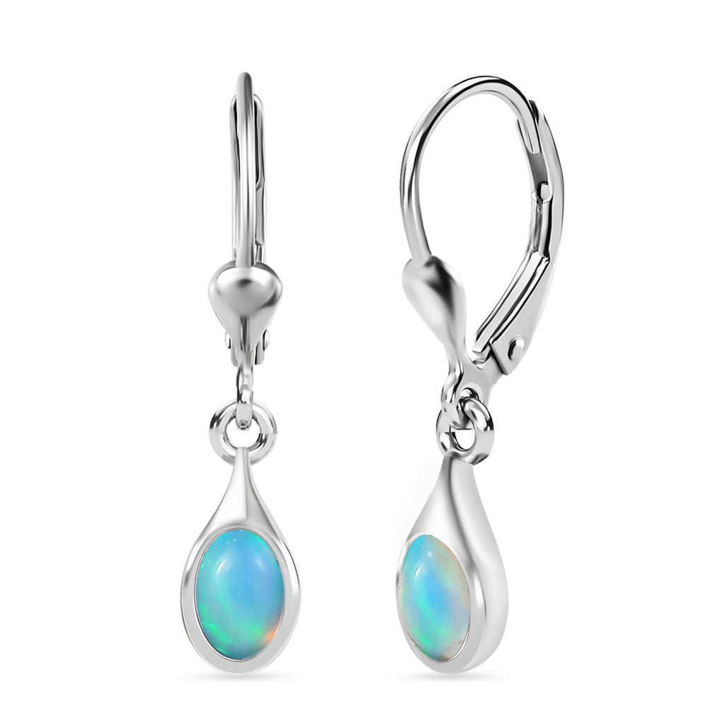 AA Natürlicher, äthiopischer Welo Opal Ohrringe 925 Silber ca. 0.63 ct