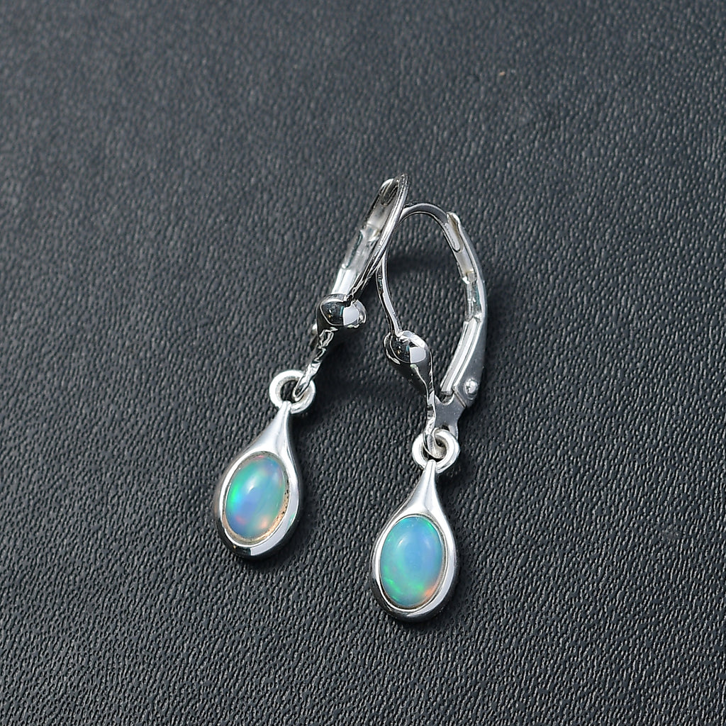 AA Natürlicher, äthiopischer Welo Opal Ohrringe 925 Silber ca. 0.63 ct