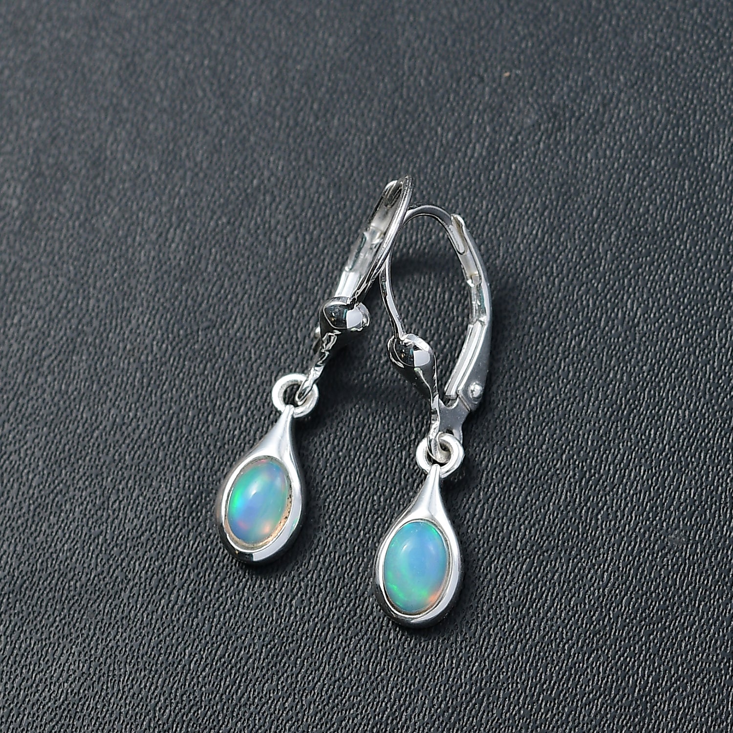 AA Natürlicher, äthiopischer Welo Opal Ohrringe 925 Silber ca. 0.63 ct