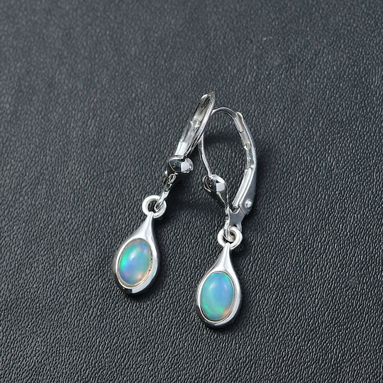 AA Natürlicher, äthiopischer Welo Opal Ohrringe 925 Silber ca. 0.63 ct