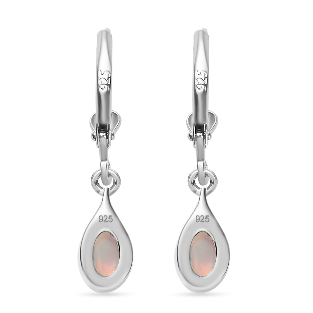 AA Natürlicher, äthiopischer Welo Opal Ohrringe 925 Silber ca. 0.63 ct