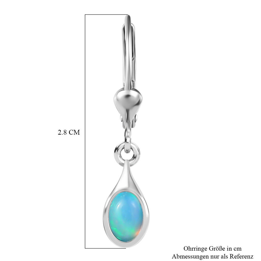 AA Natürlicher, äthiopischer Welo Opal Ohrringe 925 Silber ca. 0.63 ct