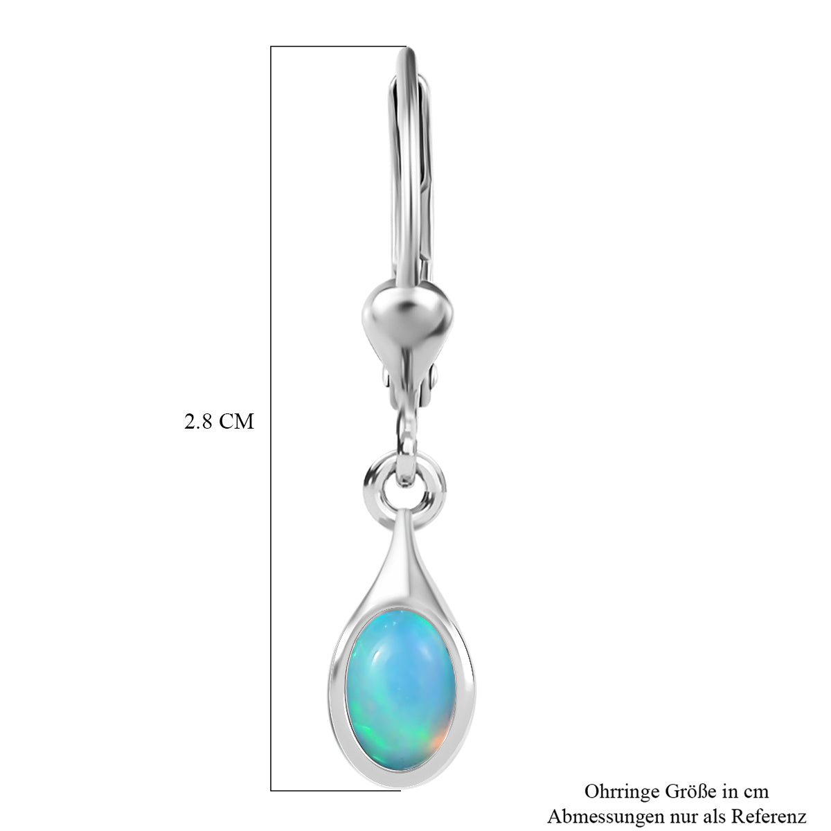 AA Natürlicher, äthiopischer Welo Opal Ohrringe 925 Silber ca. 0.63 ct