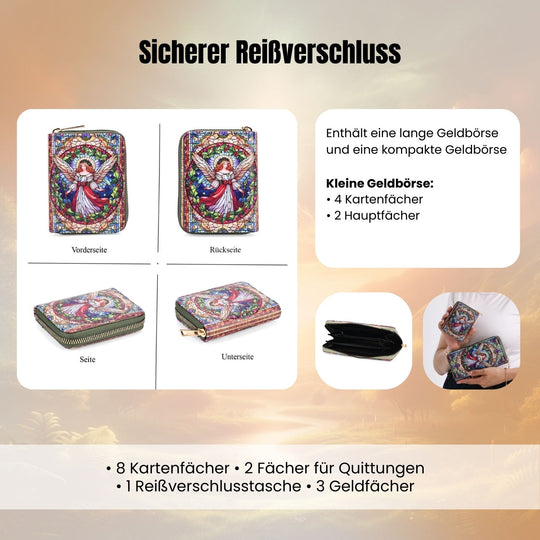 2-teiliges Geldbörsen-Set mit Einhornmuster, ca. 18x2,5x10 cm und 11x2,5x9 cm
