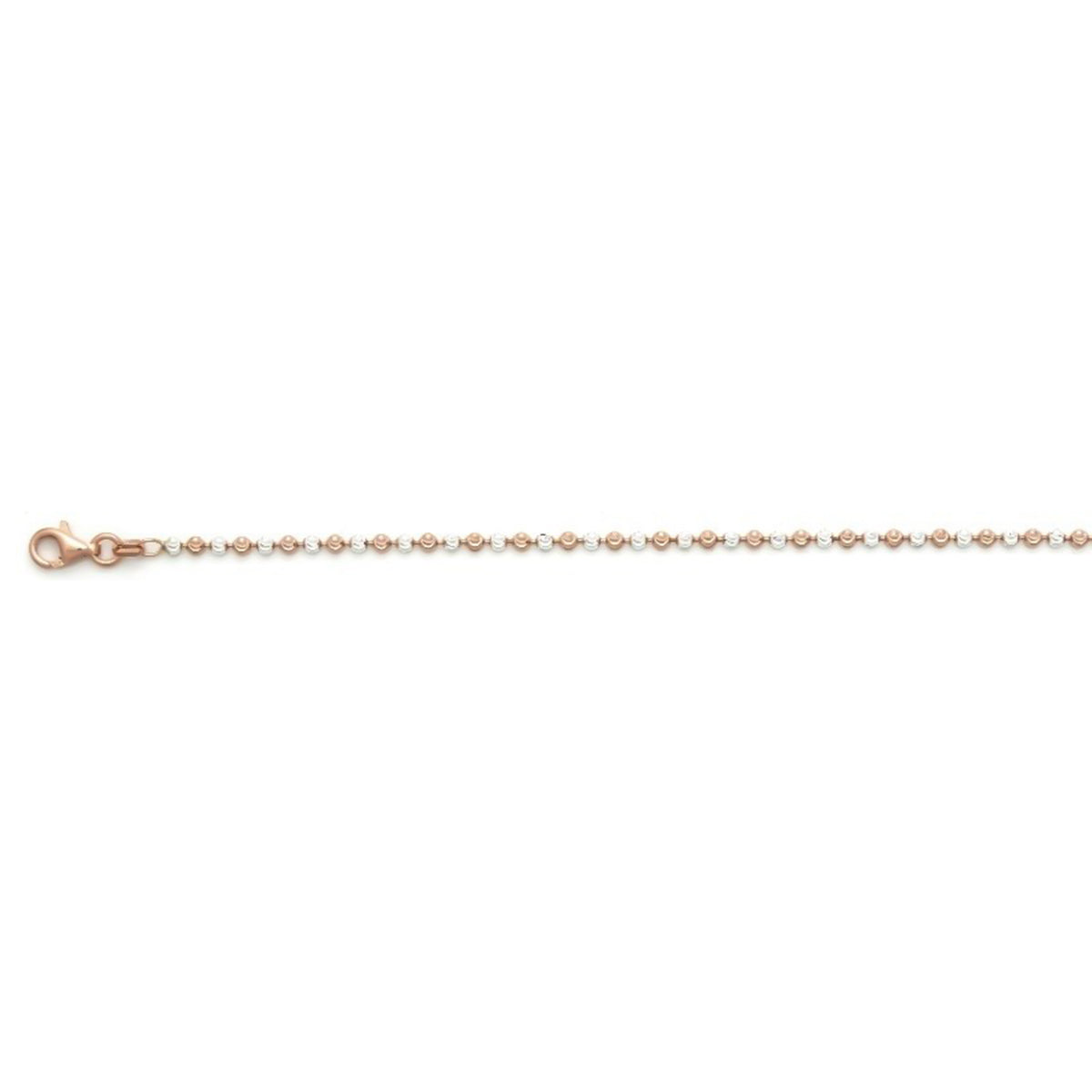 Italienisches Mond Armband 925 Silber Rosa Rhodium Armband ca. 18 cm+ 2.5 cm Extender, ca. 2,49g