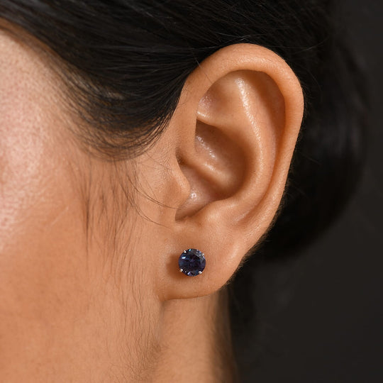 LUXURIANT - AAA Lab Grown Farbwechsel-Saphir AGI zertifiziert Ohrringe 417 Gold ca. 2.70 ct