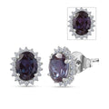 AAA Lab Grown Alexandrit, Lab Grown Diamant AGI zertifiziert Ohrringe 417 Gold ca. 3.88 ct