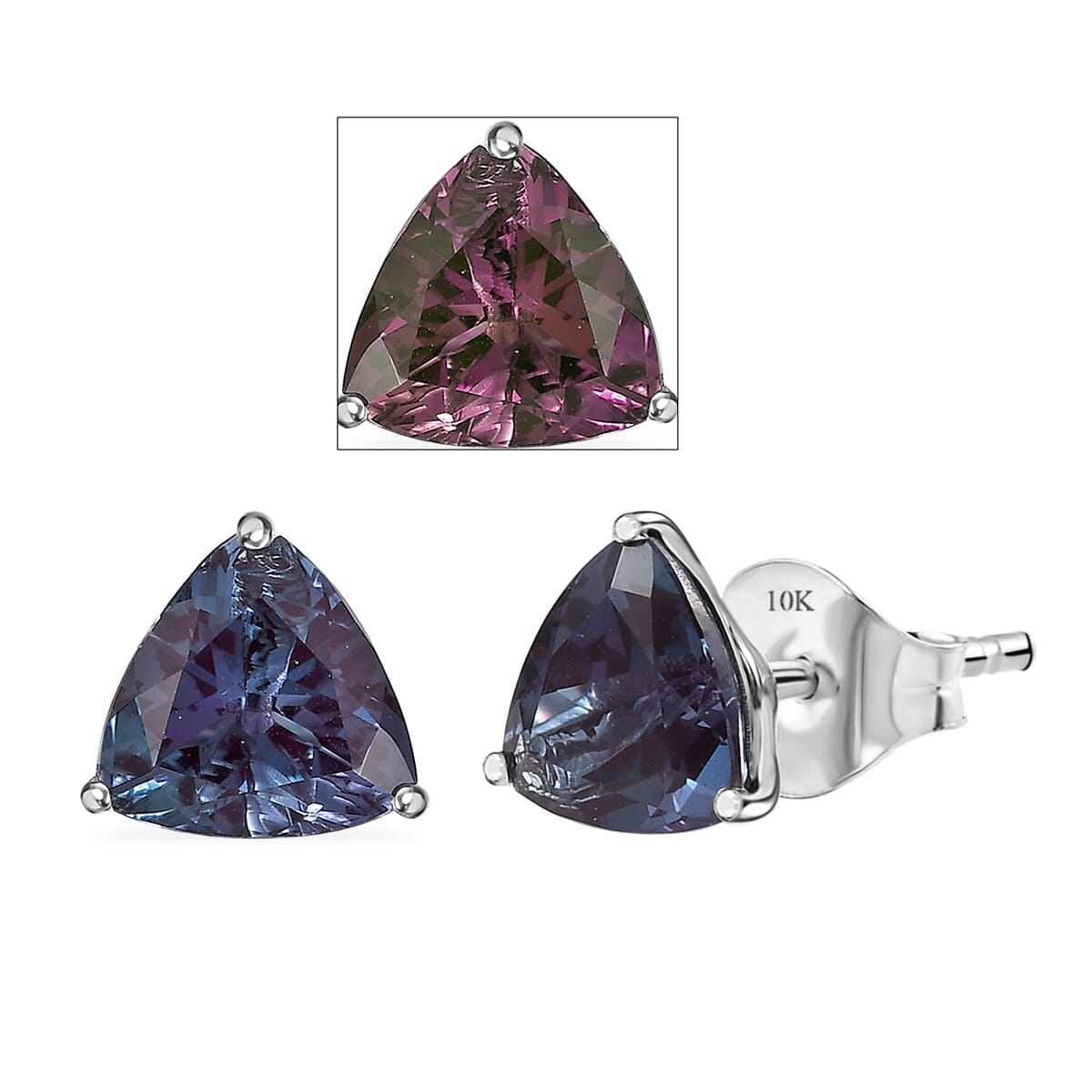 AAA Lab Grown Alexandrit AGI zertifiziert Ohrringe 417 Gold ca. 2.82 ct