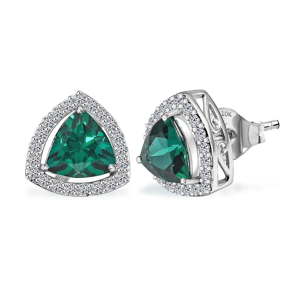 LUXURIANT DIAMOND - AAA Lab Grown Smaragd, Lab Grown Diamant Ohrringe 417 Gold ca. 3,62 ct.
