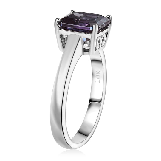 AAA Lab Grown Alexandrit Ring, AGI zertifiziert und geprüft, 417 Weiß Gold (Größe 18.00) ca. 2.95 ct