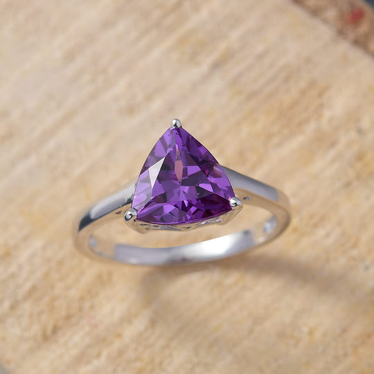 AAA Lab Grown Farbwechsel-Saphir AGI zertifiziert Ring 417 Gold (Größe 19.00) ca. 2.50 ct