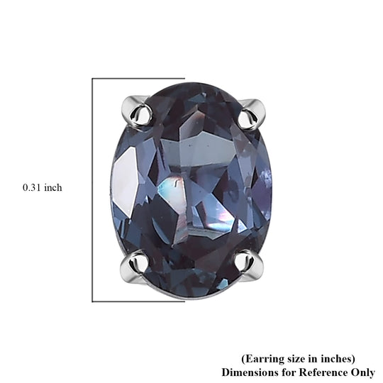 Luxuriant - AAA Lab Grown Alexandrit Ohrringe, AGI zertifiziert und geprüft, 417 Weiß Gold ca. 2.56 ct