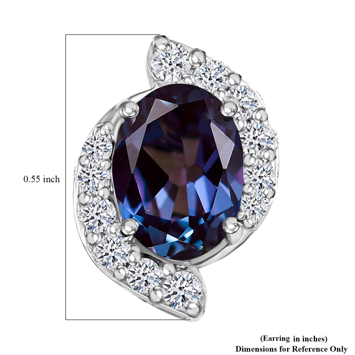 AAA Lab Grown Alexandrit, Lab Grown Diamant AGI zertifiziert Ohrringe 417 Gold ca. 3.94 ct