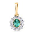 Smaragd und Moissanit Anhänger - 0,65 ct.
