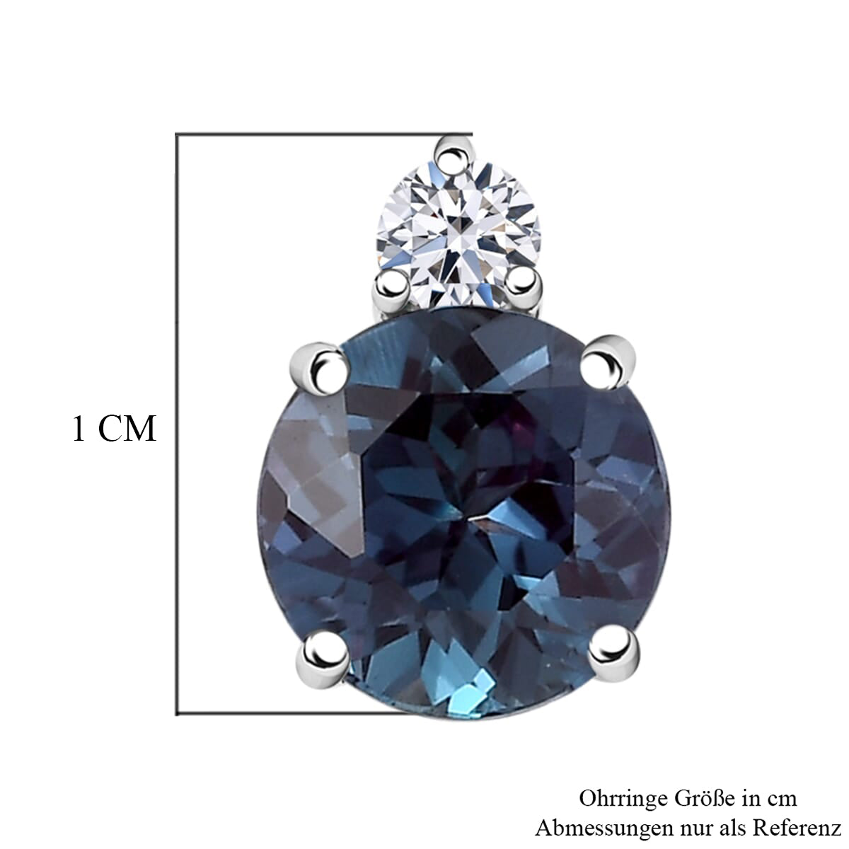 LUXURIANT zertifizierte und geprüfte AAA Labor Alexandrit und SI-GH Labor Diamant Ohrringe in 417 Weißgold - 3,15 ct.