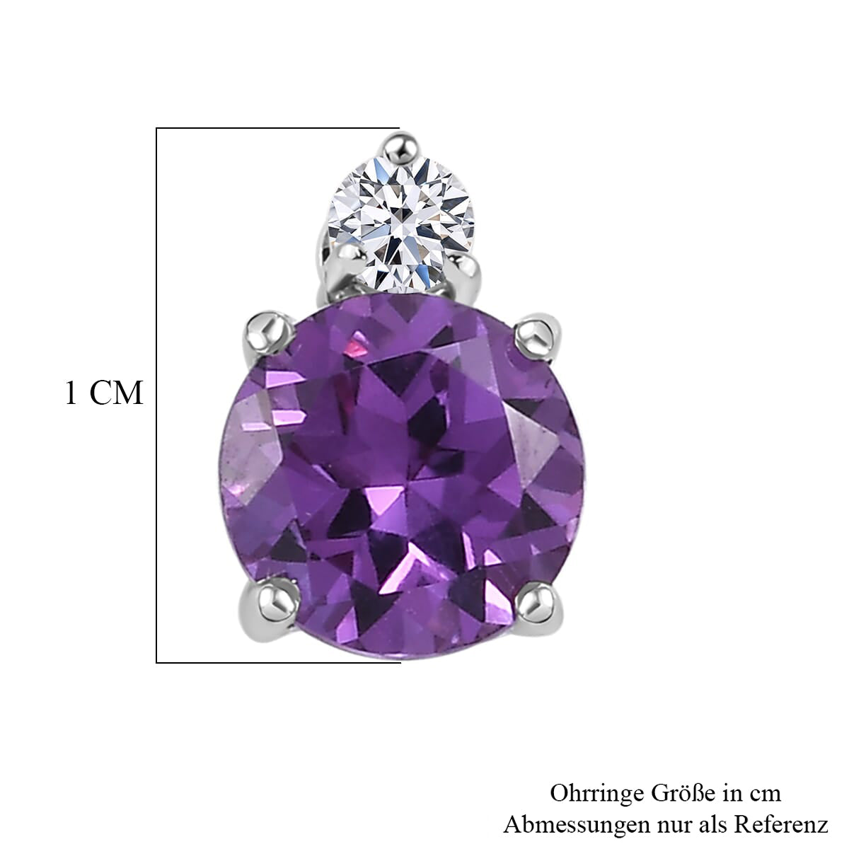 AAA Lab Grown Farbwechsel-Saphir, Lab Grown Diamant AGI zertifiziert Ohrringe 417 Gold ca. 3.15 ct