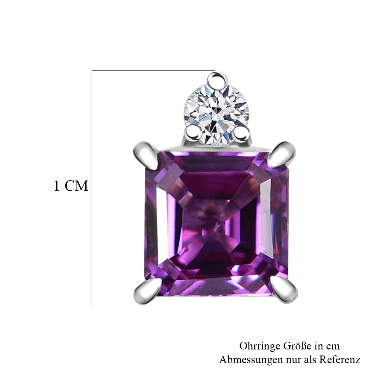 AAA Lab Grown Farbwechsel-Saphir, Lab Grown Diamant AGI zertifiziert Ohrringe 417 Gold ca. 2.64 ct