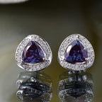 AAA Lab Grown Alexandrit, Lab Grown Diamant Ohrringe, AGI zertifiziert und geprüft, 417 Weiß Gold ca. 3.20 ct