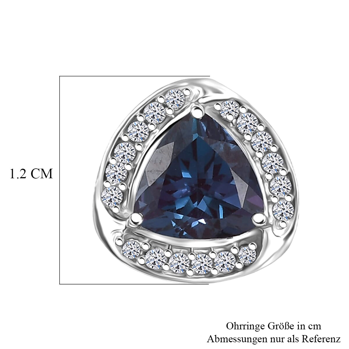 AAA Lab Grown Alexandrit, Lab Grown Diamant Ohrringe, AGI zertifiziert und geprüft, 417 Weiß Gold ca. 3.20 ct