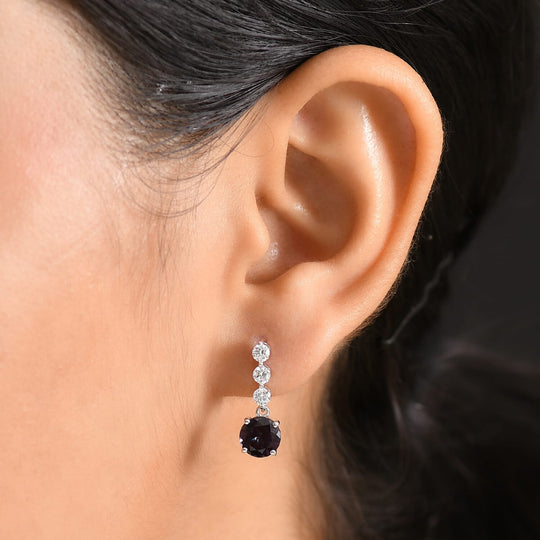 AAA Lab Grown Alexandrit, Lab Grown Diamant Ohrringe, AGI zertifiziert und geprüft, 417 Weiß Gold ca. 3.93 ct