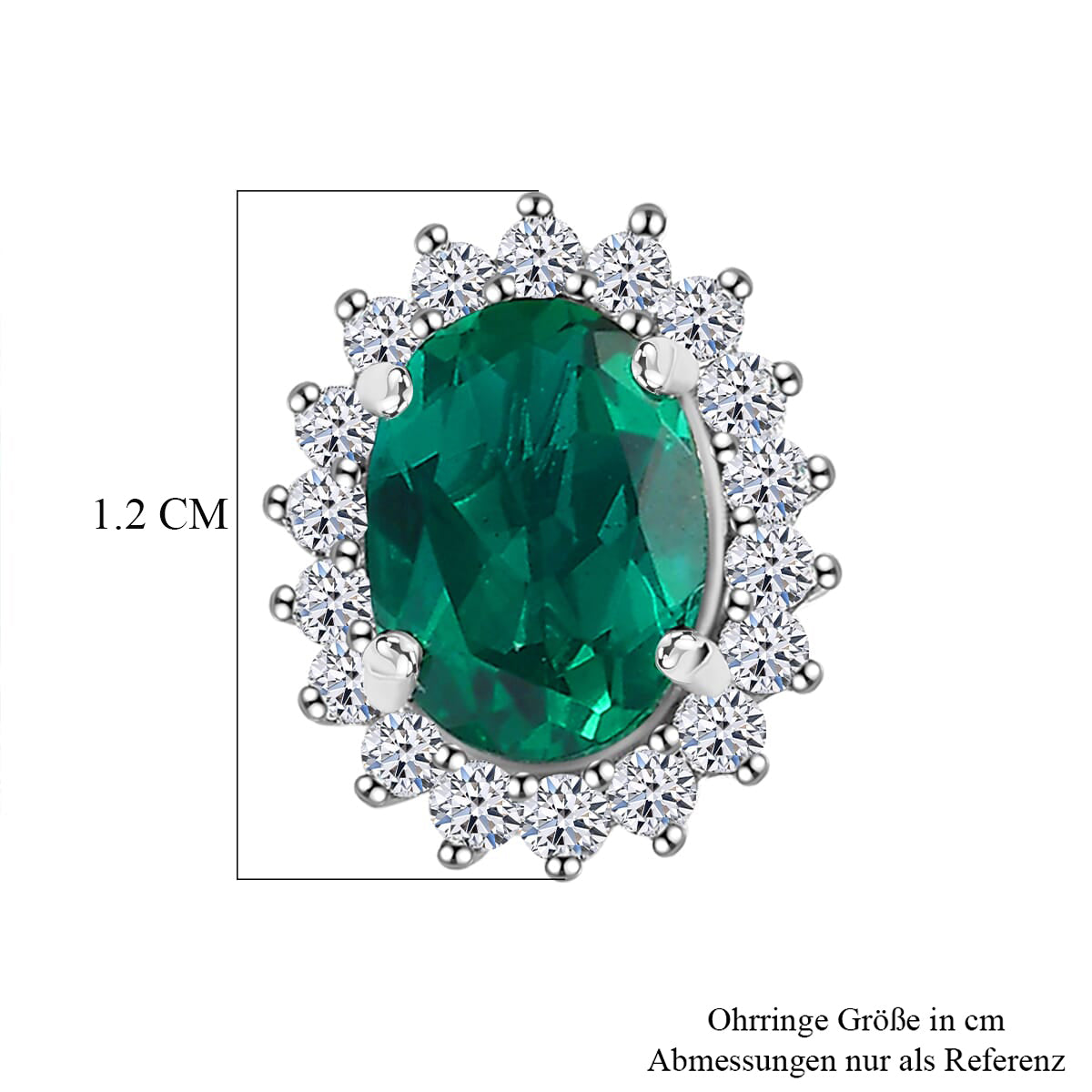 AAA Lab Grown Smaragd, Lab Grown Diamant AGI zertifiziert Ohrringe 417 Gold ca. 2.30 ct